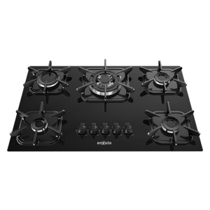 Anafe de Empotrar con 5 Hornallas a Gas Negro con Hierro Fundido - Brasil