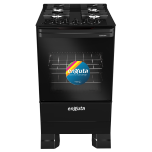 Cocina Supergas 4 Hornallas Negra, Mesada de Vidrio, Hierro Fundido y Termocupla - Brasil