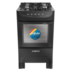 Cocina Supergas 4 Hornallas Negra, Mesada de Vidrio y Termocupla - Brasil